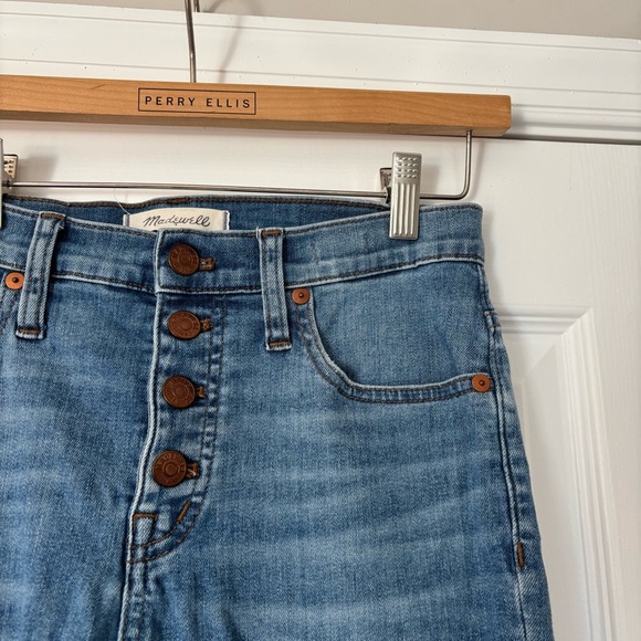 Madewell Womens Cali Demi-Boot Jeans in Bess Wash Button Front Edition 27 - Picture 9 of 14